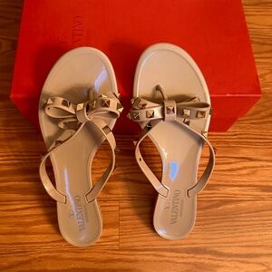 Valentino Garavani Rockstud PVC Flat Thong Sandals